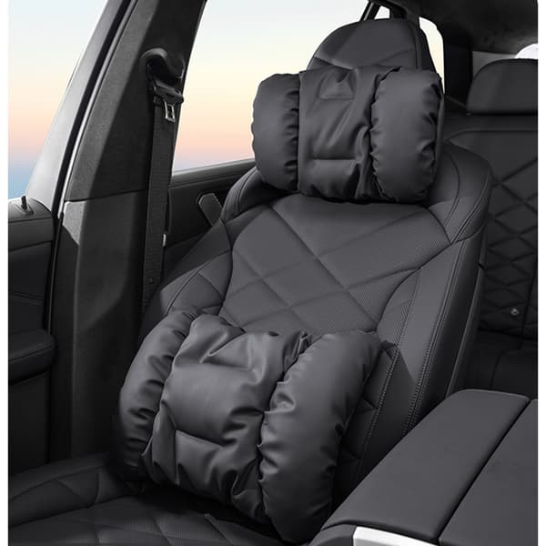 INF Bil Lumbar Support Cushion Pillow Set - Hodestøtte + Lumbar Sort