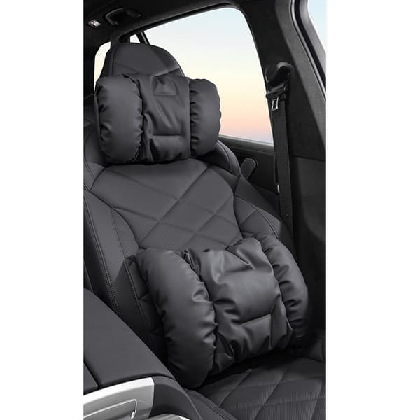 INF Bil Lumbar Support Cushion Pillow Set - Hodestøtte + Lumbar Sort