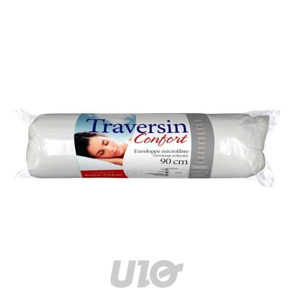 Traversin - KOMFORT - 90 cm - Vit - Polyesterfiber - Syntetisk