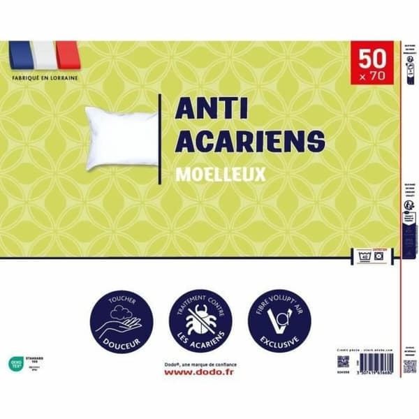Kudden DODO Vit 50 x 70 cm Anti-dammkvalster
