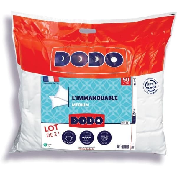 DODO Set med 2 Medium Kuddar - DET OUNDVIKLIGA - 50 x 70 cm - Vit