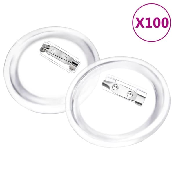 vidaXL Knappar med nålar 100 uppsättningar akryl 58 mm