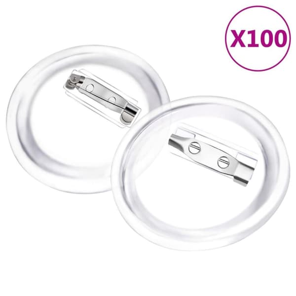 vidaXL dele til badges med nål 100 sæt 37 mm akryl