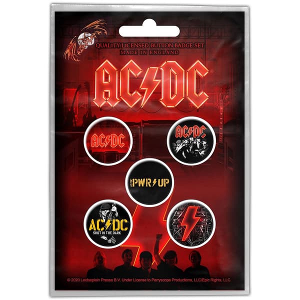 AC/DC Button Badge Pack: PWR-UP