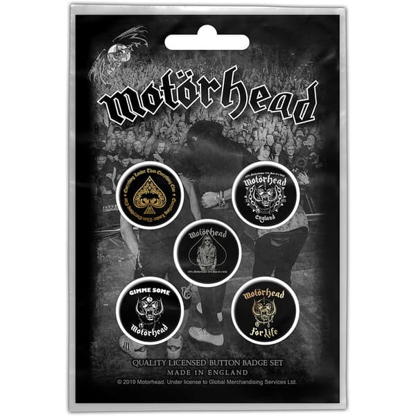Motorhead Button Badge Pack: Clean Your Clock