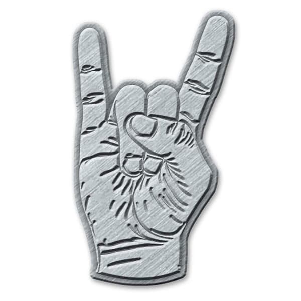 Generic Pin Badge: Devil Horns (Retail Pack)
