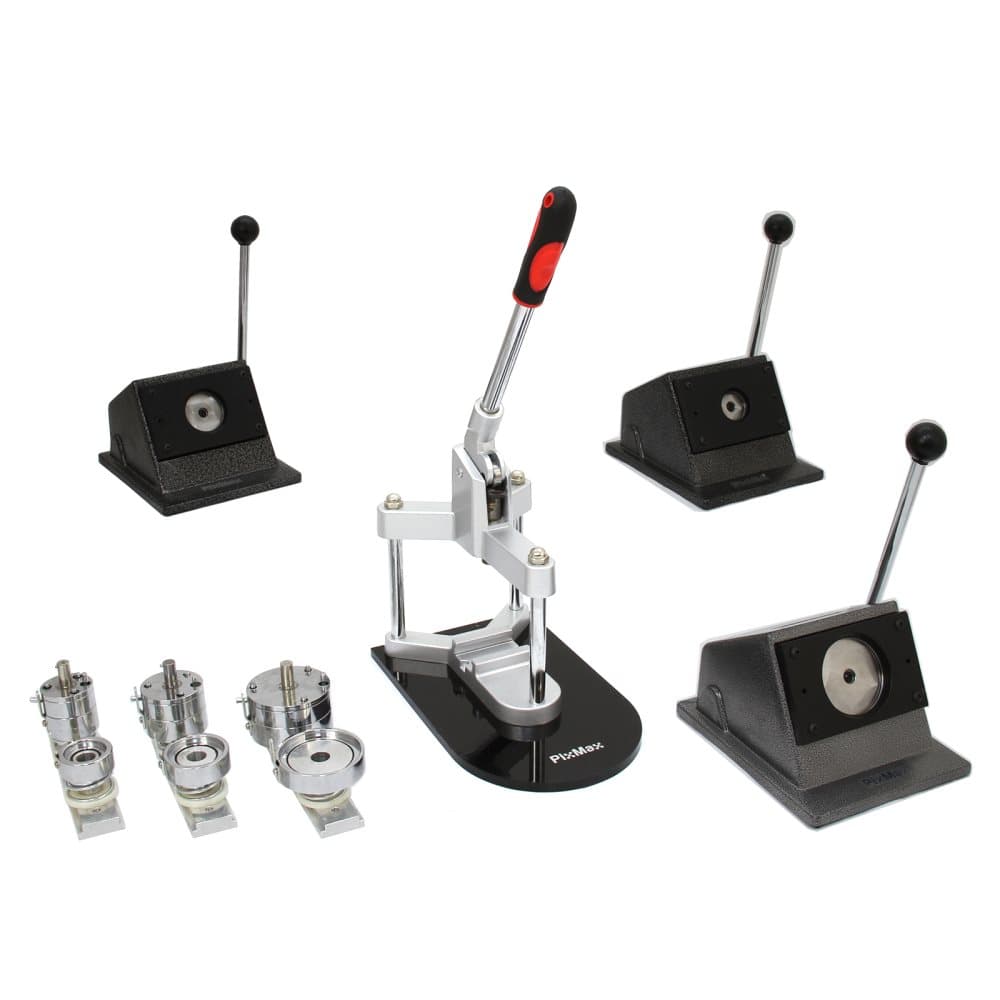 PixMax Smidig Knappmaskin 25, 37, 58mm Knapptillverkare Knappress med Cirkelskärare 720 GRATIS Knappar Badges Pins Kampanjknappar| MonsterShop