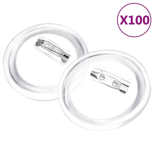 vidaXL dele til badges med nål 100 sæt 58 mm akryl -  Badgeknapper