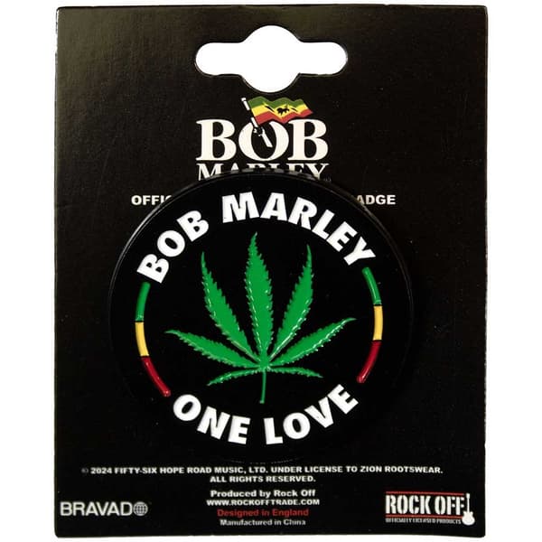 Bob Marley  Pin Badge: Leaf