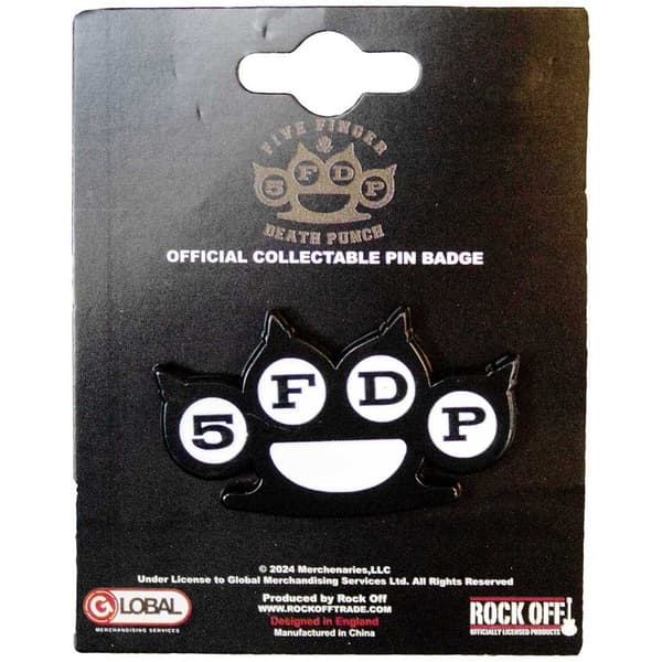 Five Finger Death Punch  Pin Badge: Knuckles B&W