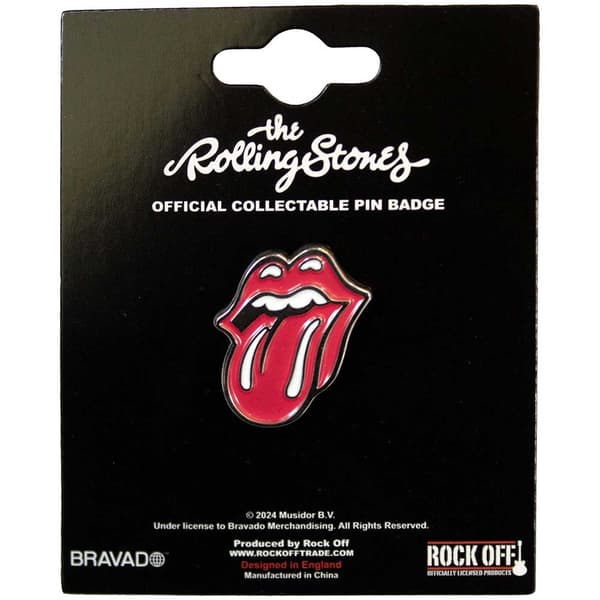 The Rolling Stones  Pin Badge: Classic Tongue Silver Outline