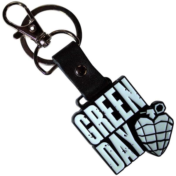 Green Day Keychain: Stacked Logo & Grenade