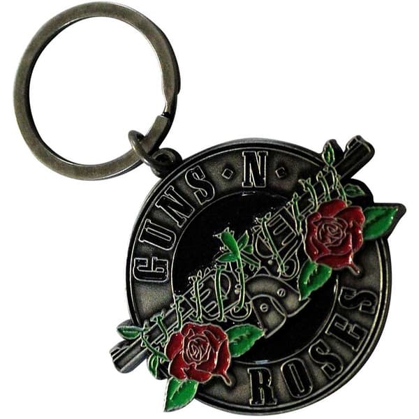 Guns N' Roses Keychain: Silver Circle Logo
