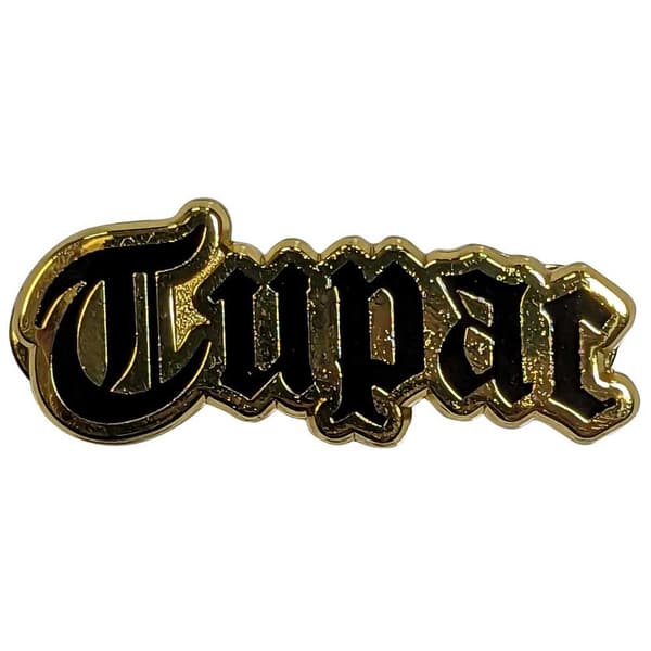 Tupac Pin Badge: Logo Gold