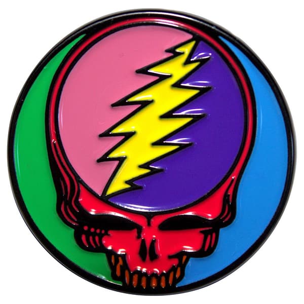 Grateful Dead Pin Badge: Multicoloured Steal Your Face