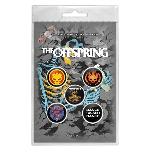 The Offspring Button Badge Pack: Skeleton Molotov