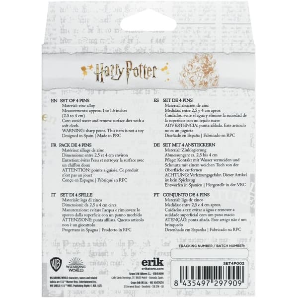 Harry Potter Hogwarts 4 pin set