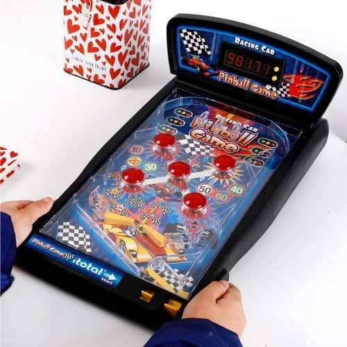 Race Car elektronisk flipperspel - MAGNETIC LAND - Stor modell 42 x 25 x 17 cm - Vit