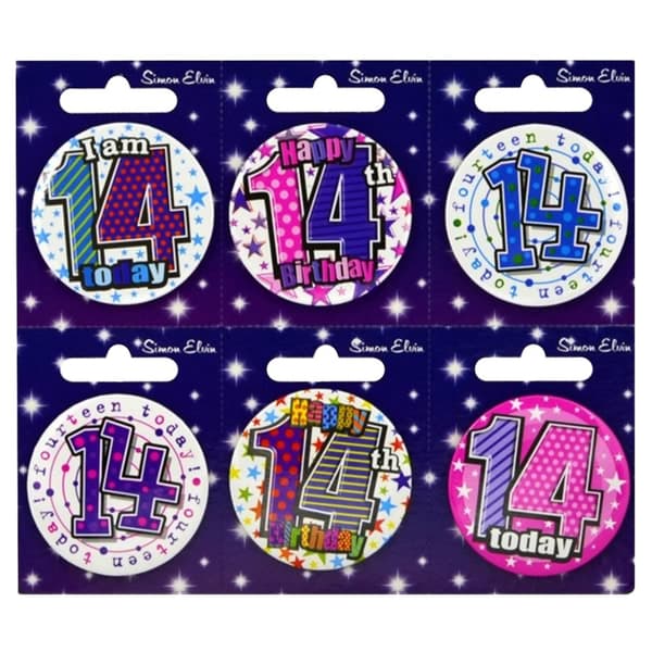 Simon Elvin Various Ages (1-17) Small Badges (Pack Of 6)