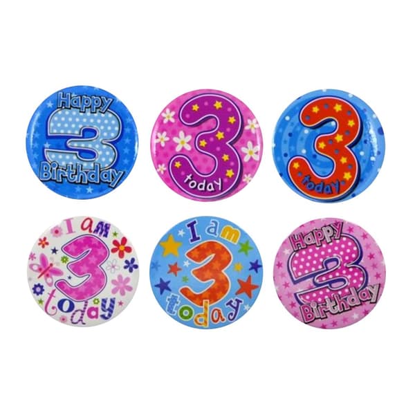 Simon Elvin Various Ages (1-17) Small Badges (Pack Of 6)