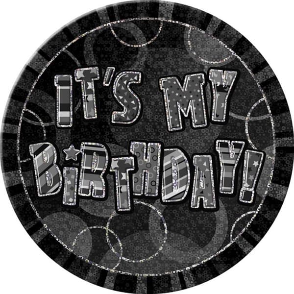 Unique Party 6 Inch Its My Birthday Giant Badge Black One Size