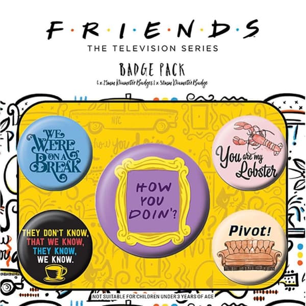 Friends Button Badges (Pack of 5) Multicoloured One Size