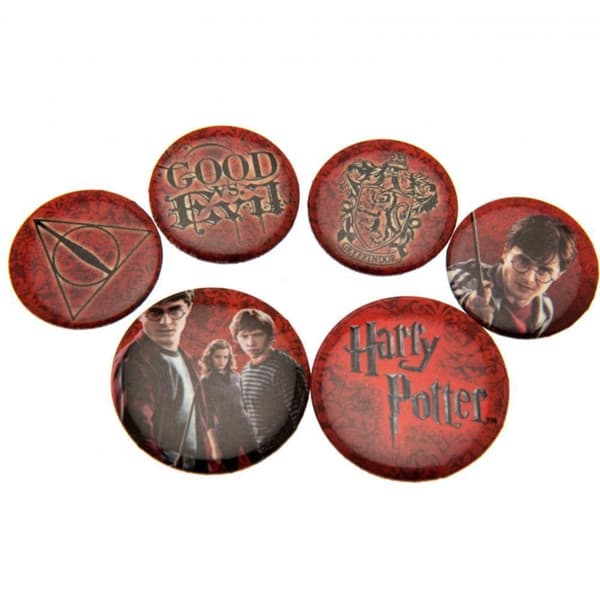 Harry Potter Red Button Badge Set Red One Size