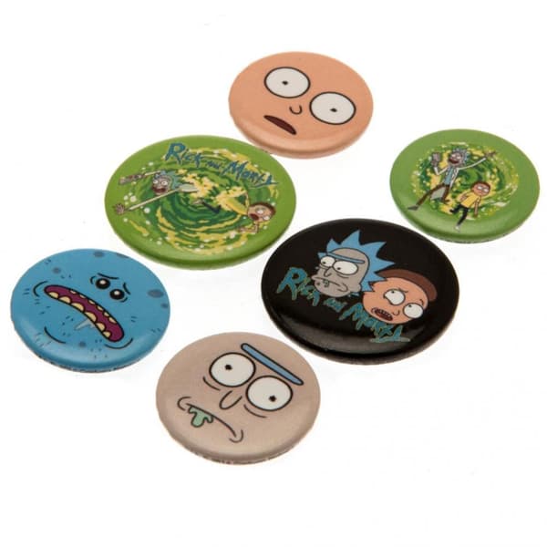 Rick And Morty Portal Button Badge Set Multicoloured One Size
