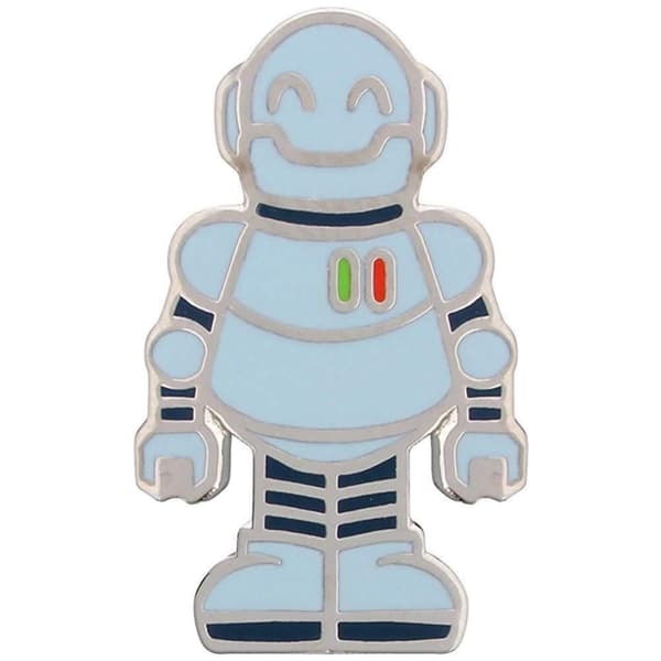 Grindstore Happy Robot Enamel Pin Badge Blue One Size