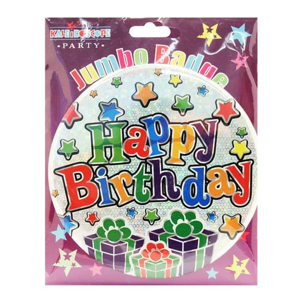Kaleidoscope Party Happy Birthday Jumbo Badge