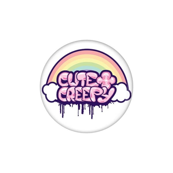 Grindstore Cute & Creepy Badge White/Purple/Pink One Size