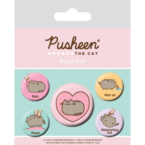Pusheen Nah Badge Set (5 st) Multicoloured One Size