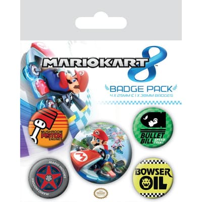 Mario Kart Badge Set (Pack of 5)