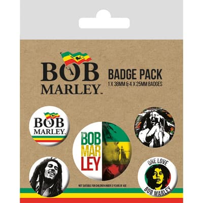 Bob Marley Badge Set (Pack of 5)