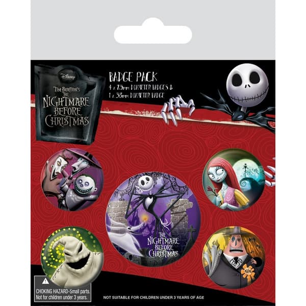 Nightmare Before Christmas Sæt med karaktermærker (pakke med 5 stk.) Multicoloured One Size