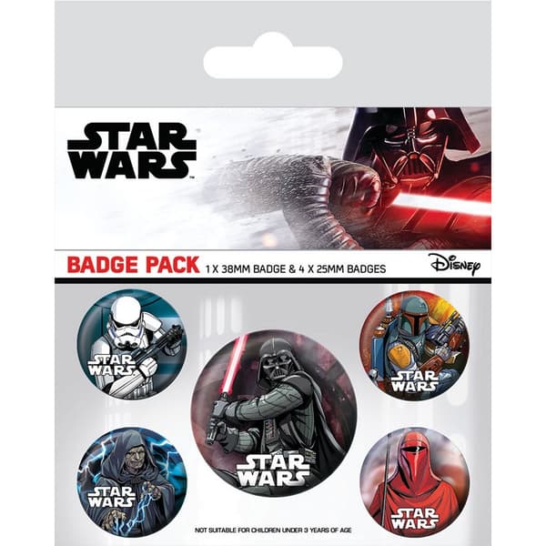 Star Wars Dark Side Badge Set (Pack of 5) Multicoloured One Size