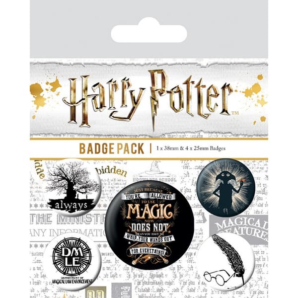 Harry Potter Symbols Badge Set (Pack Of 5) Multicoloured One Size