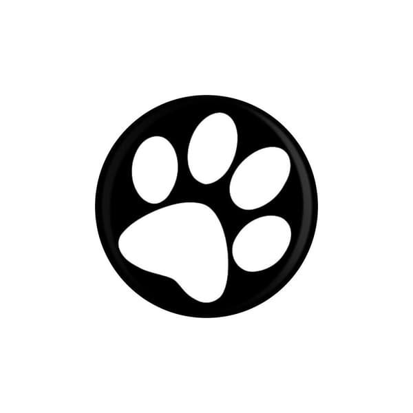 Grindstore Paw Print Badge Black/White One Size