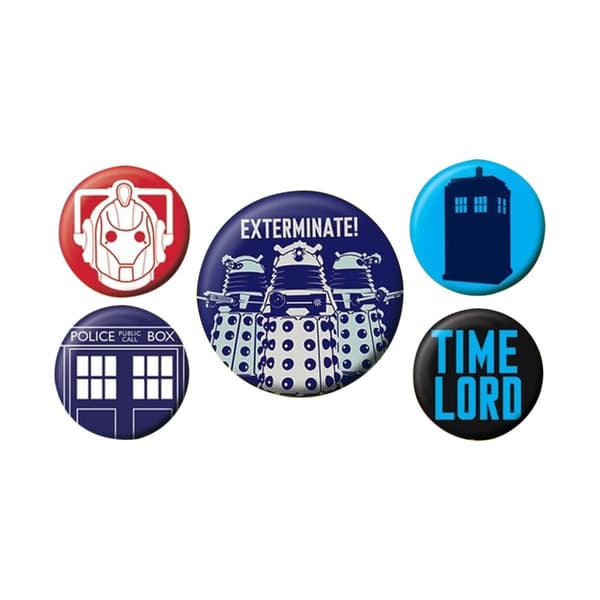Doctor Who Sättet med märken för utrotning (5 st.) Multicoloured One Size