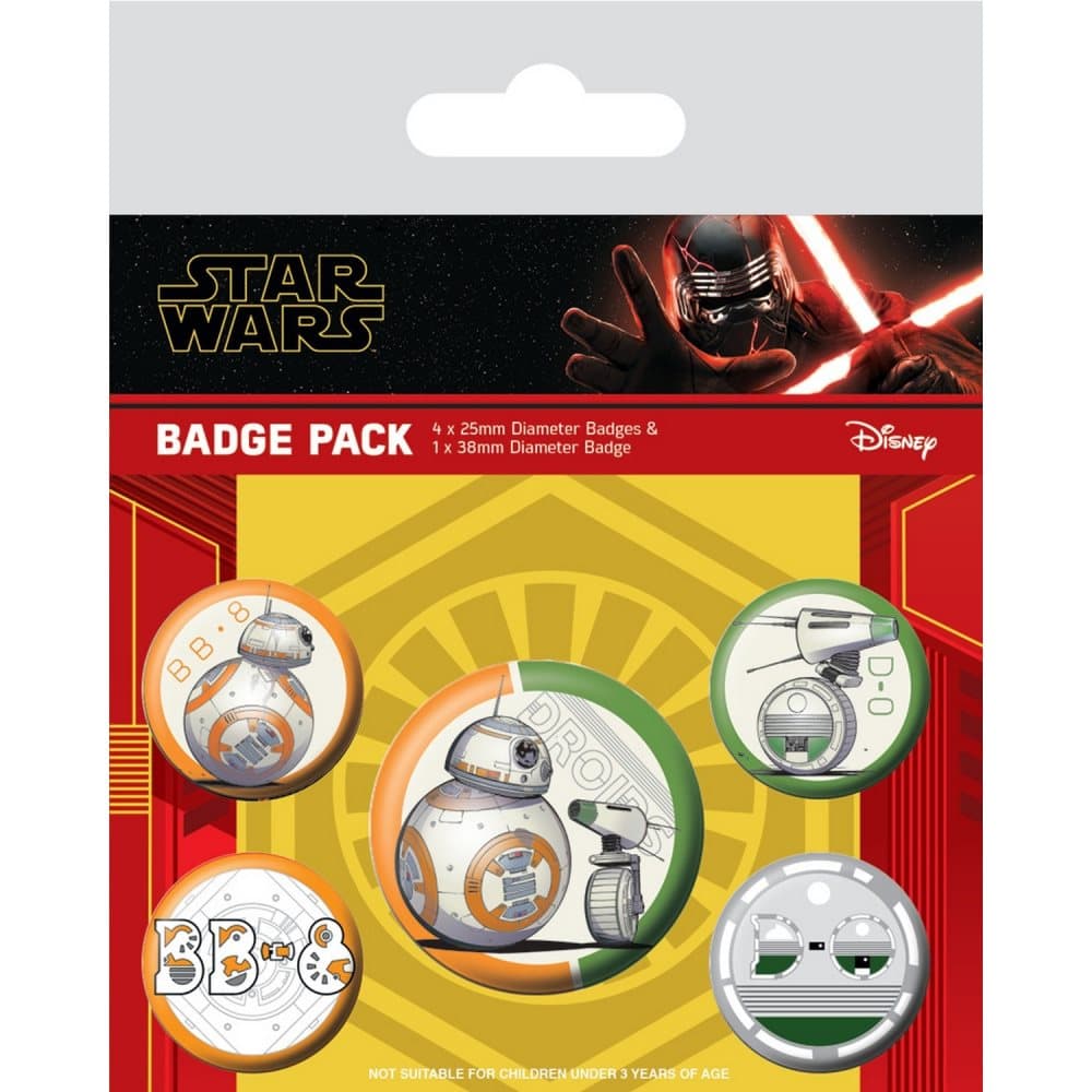 Star Wars The Rise of Skywalker Droids Badge Set (Pack of 5)