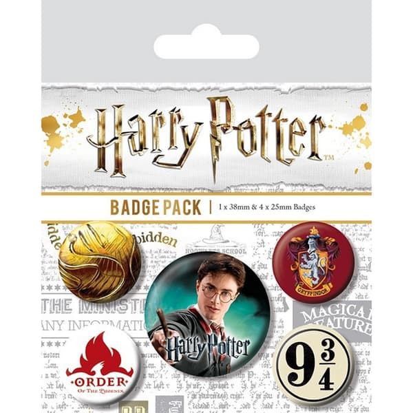 Harry Potter Gryffindor Badge Set (Pack Of 5) Multicoloured One Size