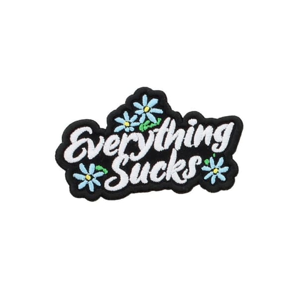 Grindstore Everything Sucks Iron On Patch Black/Blue One Size