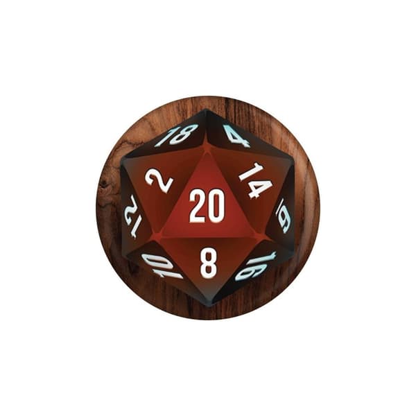 Grindstore D20 Role Playing Dice Badge