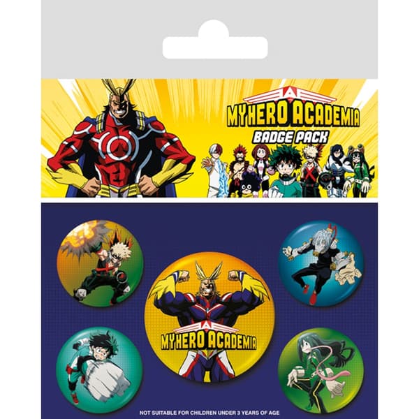 My Hero Academia Characters Badge Set (Pack of 5) Multicoloured One Size