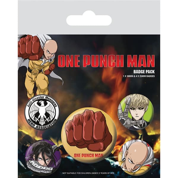 One Punch Man Ødelæggende badgesæt (pakke med 5) Multicoloured One Size