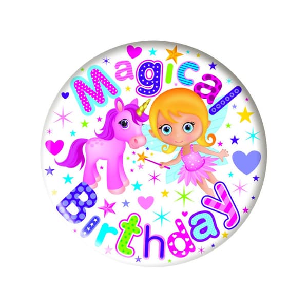 Simon Elvin Magical Birthday Round Badge Set (Pack of 6) Multicoloured One Size