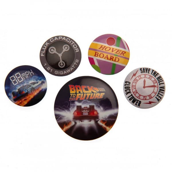 Back To The Future Badge Set (Pack of 5) Multicoloured One Size