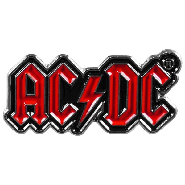 AC/DC Enamel Logo Badge Red/Black 10.7cm x 6.7cm x 1cm