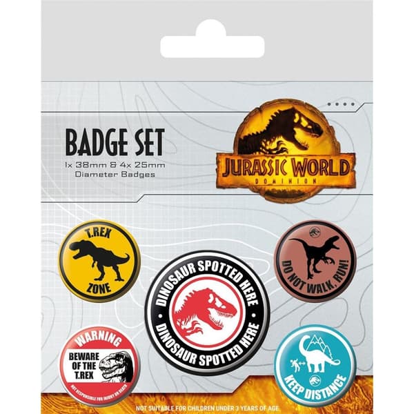 Jurassic World: Dominion Set med varningsskyltar (5 st.) Multicoloured 12.5cm x 10cm x 1cm