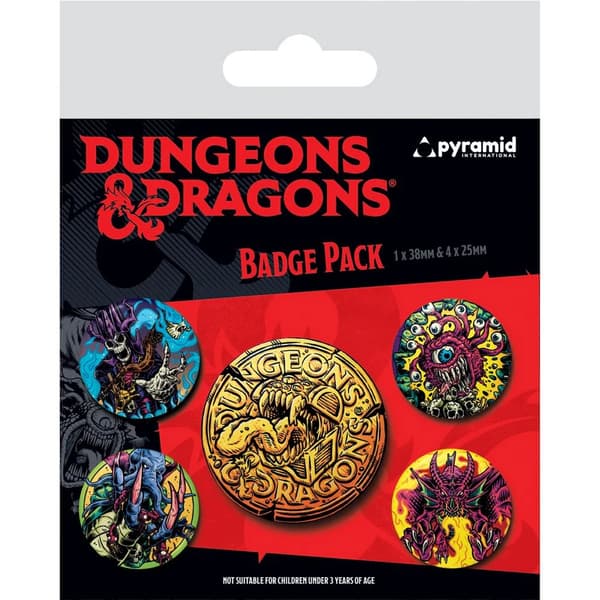 Dungeons & Dragons Badge Set (Pack of 5) Multicoloured One Size